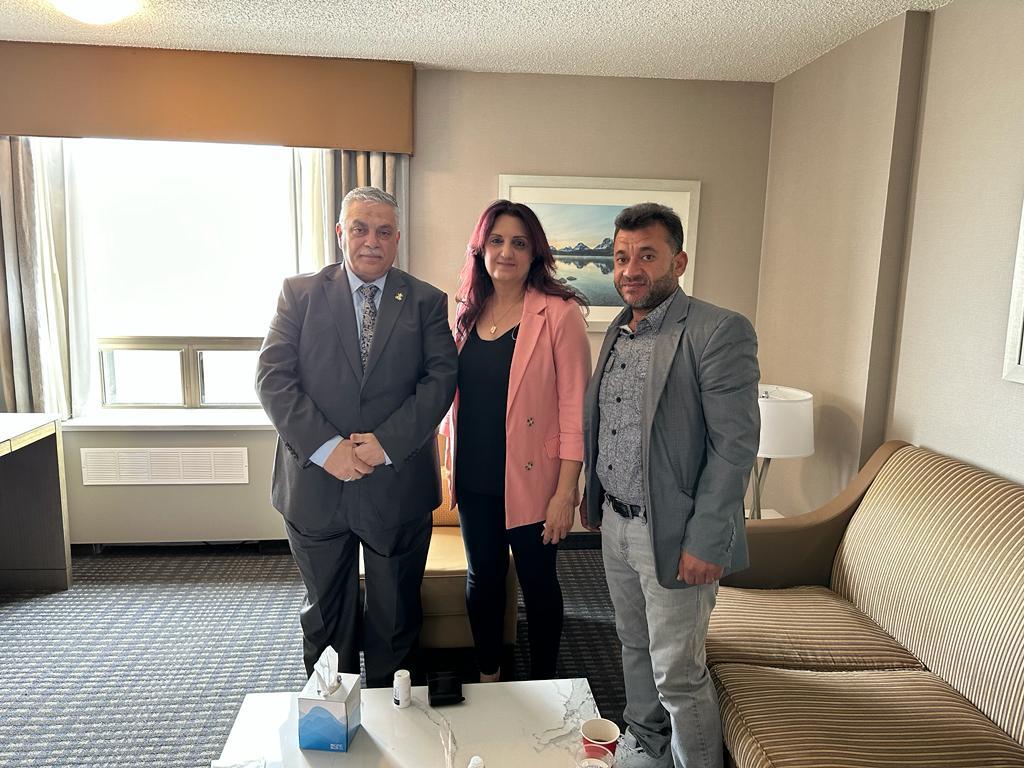 لقاء رئيس البعثة العراقية في اوتاوا في مقر اقامته في مدينة كالكري وفد ابناء الجالية العراقية من اليزيدين