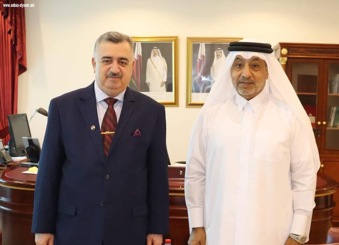 السفير عمر البرزنجي  يلتقي مع مدير ادارة الشؤون العربية في وزارة خارجية دولة قطر الشقيقة