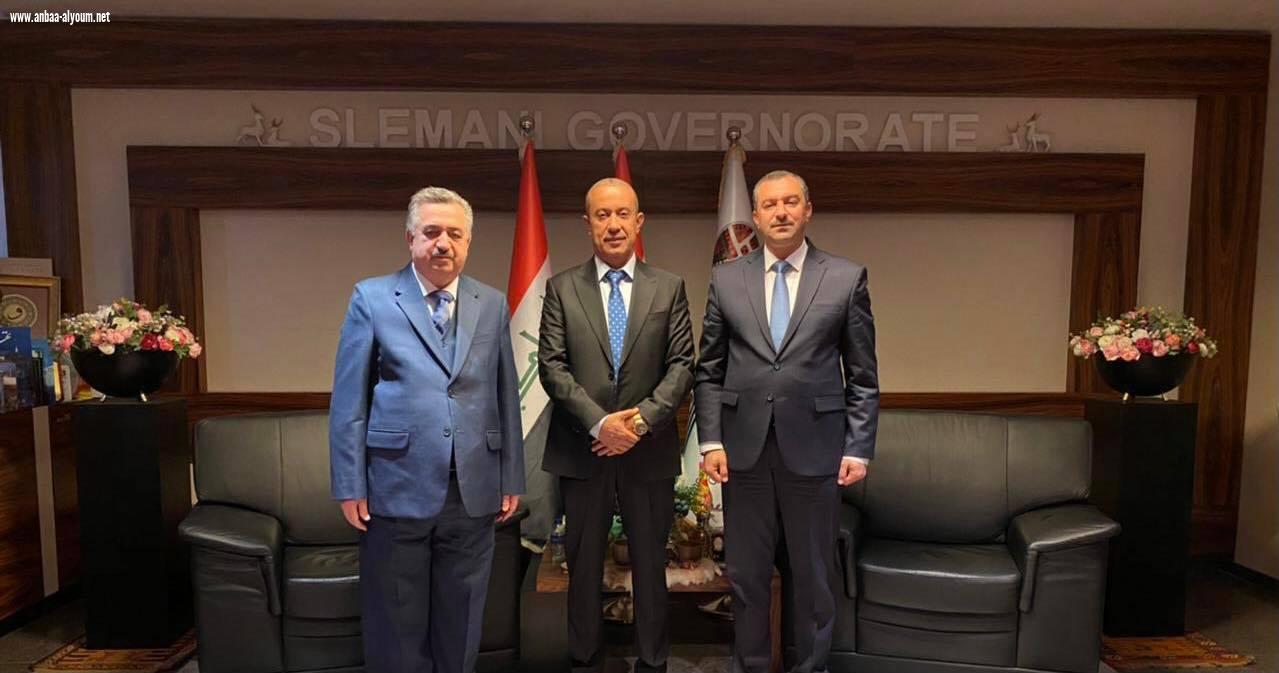 السفير عمر البرزنجي يلتقي بالسيد محافظ السليمانية الدكتور هڤال ابوبكر