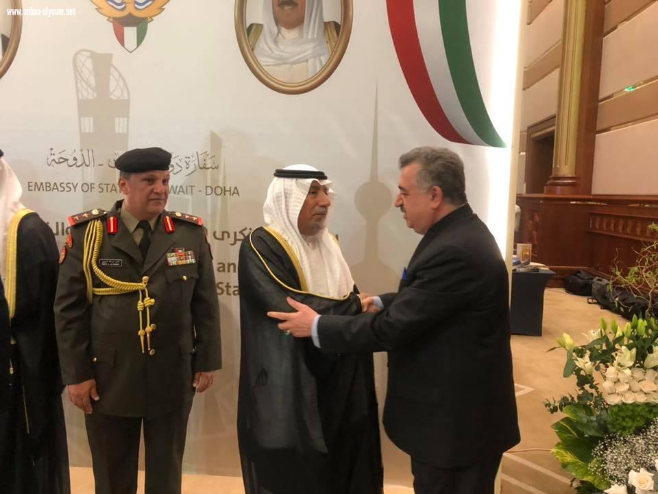 السفير عمر البرزنجي يلبي دعوة سعادة سفير دولة الكويت الشقيقة الاستاذ حفيظ محمد العجمي ويحضر العيد الوطني الكويتي