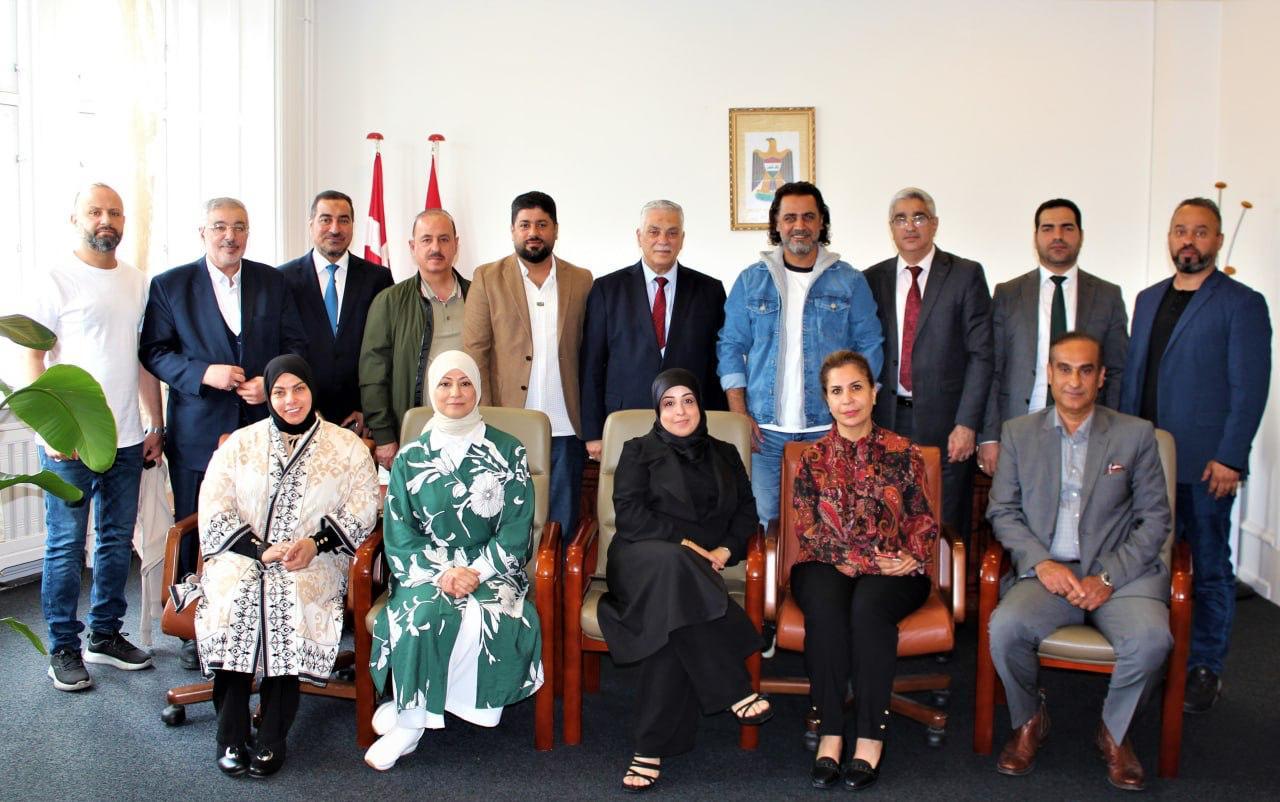 رئيس بعثة العراق في  الدنمارك يستقبل السيد هشام الذهبي مؤسس البيت العراقي للإبداع