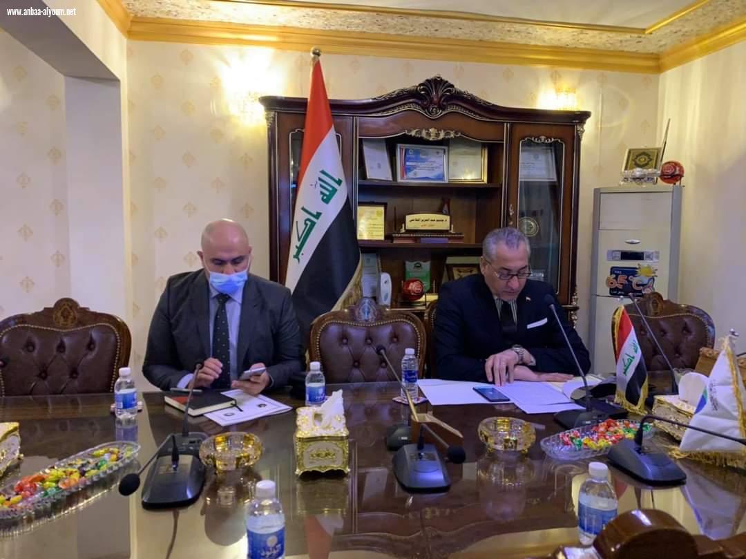 الوكيل الفني لوزارة الصحة والبيئة   يعقد  اجتماع افتراضي عالي المستوى وعبر دائرة تلفزيونية الكترونية  مع ممثلين من السفارة البريطانية