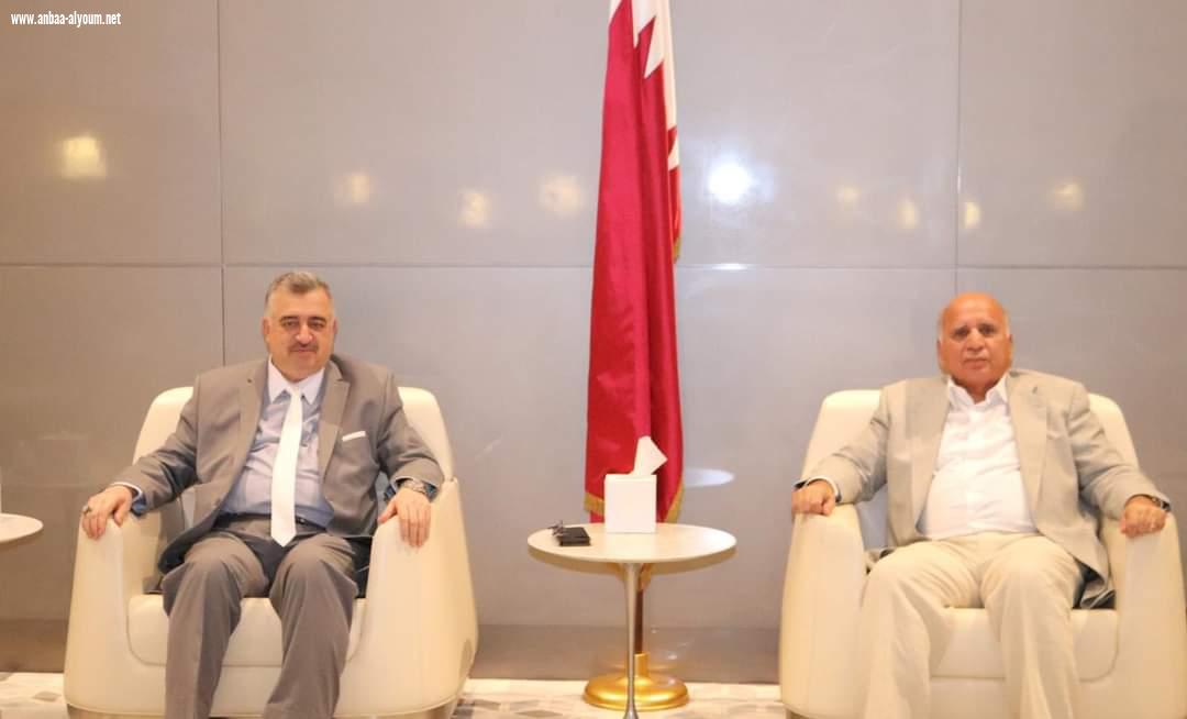 معالي وزير الخارجية يصل مطار حمد الدولي، وكان في استقباله السفير عمر البرزنجي