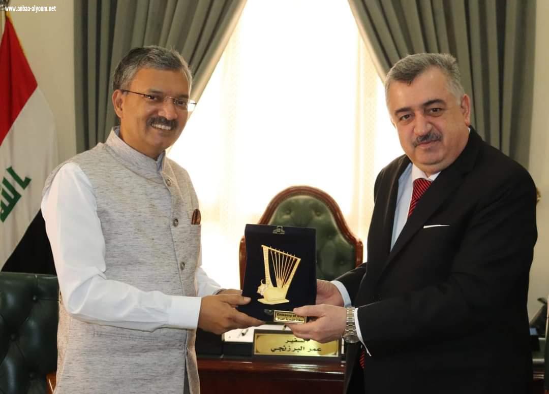 السفير عمر البرزنجي يلتقي سفير جمهورية الهند لدى دولة قطر