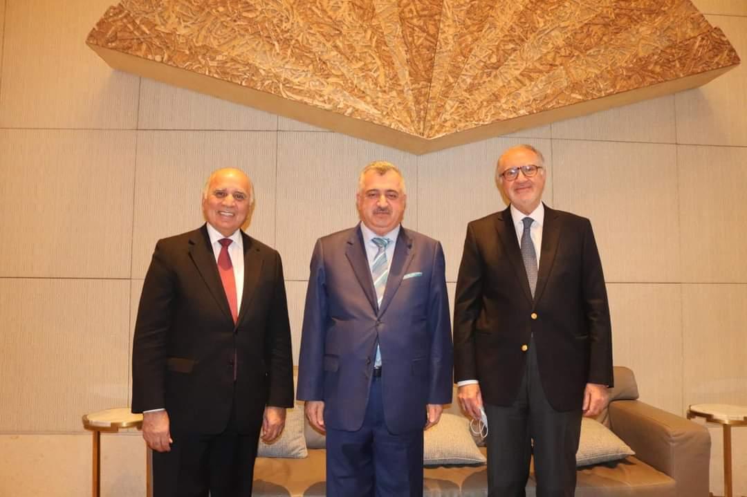 معالي وزير الخارجية ومعالي وزير المالية يودعهما السفير البرزنجي بعد انتهاء زيارتهما الرسمية الى دولة قطر