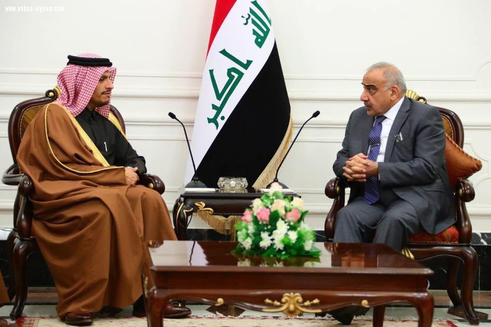 الدكتور عادل عبد المهدي يستقبل السيد نائب رئيس الوزراء ووزير الخارجية القطري