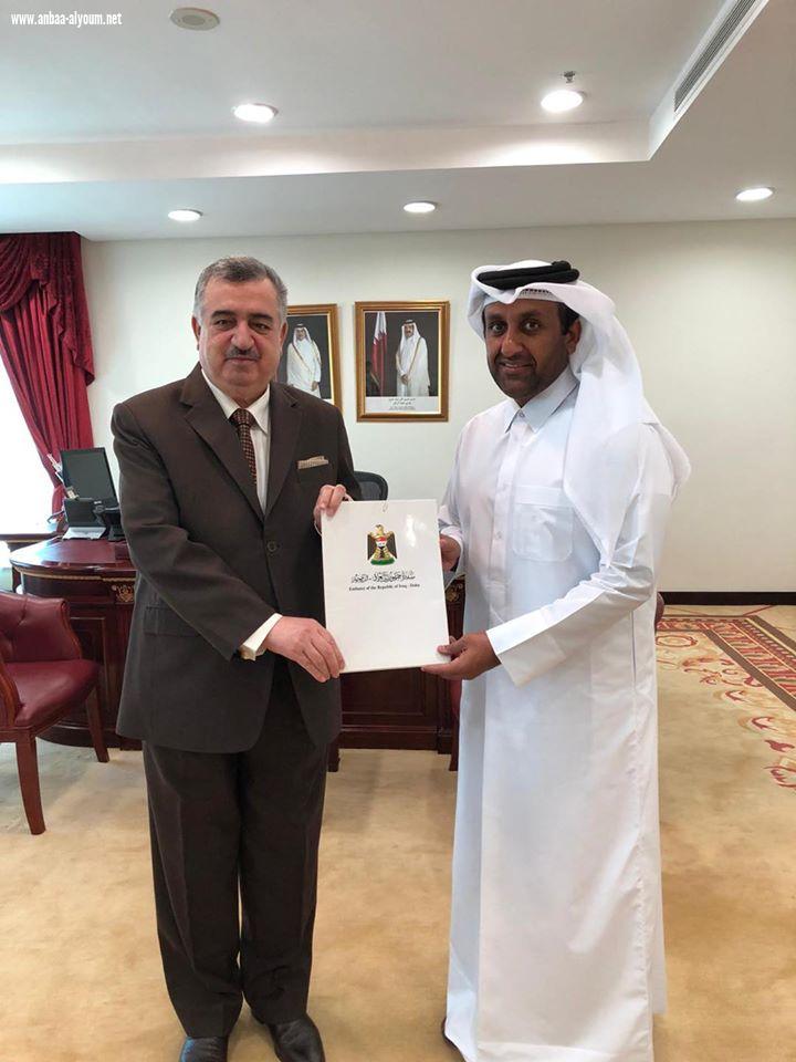 السفير عمر البزنجي يلتقي مع مدير ادارة المنظمات في وزارة خارجية دولة قطر الشقيقة.
