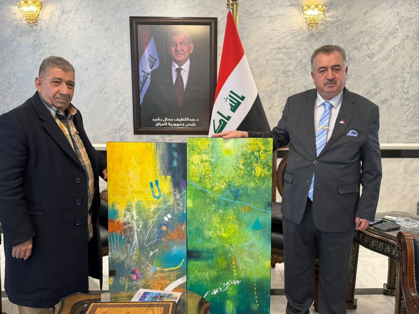 السفير البرزنجي يستقبل الفنان التشكيلي العراقي مطيع الجميلي