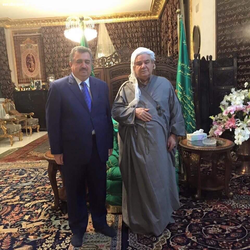 السفير عمر البرزنجي يقدم أحر التعازي بوفاة حضرة الشيخ محمد الكسنزاني رئيس الطريقة القادرية في العالم