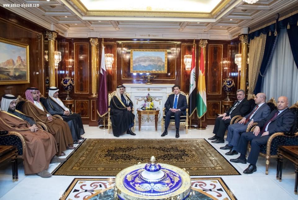 السيد نيچيرڤان بارزاني يستقبل السيد نائب رئيس الوزراء ووزير الخارجية القطري