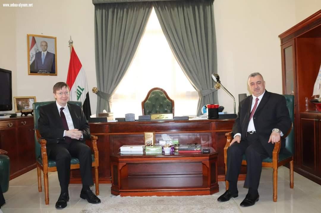 السفير البرزنجي يستقبل في مكتبه سعادة سفير مملكة بلجيكا