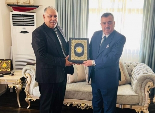 ‎وكيل وزارة الخارجية عمر البرزنجي يستقبل سعادة المستشار في رئاسة الوزراء الشيخ هادي عباس في منزله في السليمانية