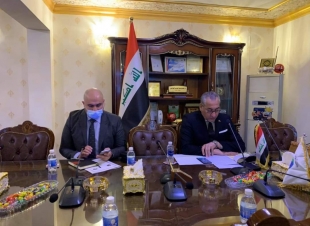 الوكيل الفني لوزارة الصحة والبيئة   يعقد  اجتماع افتراضي عالي المستوى وعبر دائرة تلفزيونية الكترونية  مع ممثلين من السفارة البريطانية
