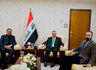    الوكيل البرزنجي يستقبل الاعلامي قاسم الصالحي