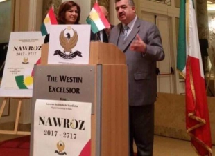 البرزنجي وعقيلته يلبيان دعوة السيدة ريزان ممثلة حكومة اقليم كوردستان  لحضور احتفالية بمناسبة نوروز في روما