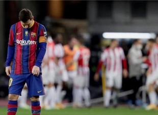  ميسي يحصل على أول كارت أحمر في مسيرته مع برشلونة أمام أتلتيك بلباو