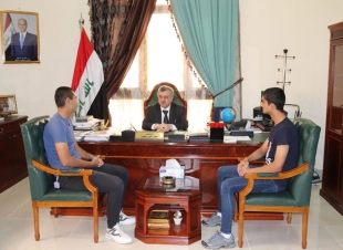 السفير البرزنجي يستقبل في مكتبه مرشحي الضباط العراقيين في كلية الشرطة القطرية