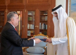 الذكرى السنوية الأولى لتقديم أوراق إعتماد السفير عمر البرزنجي الى سمو أمير دولة قطر