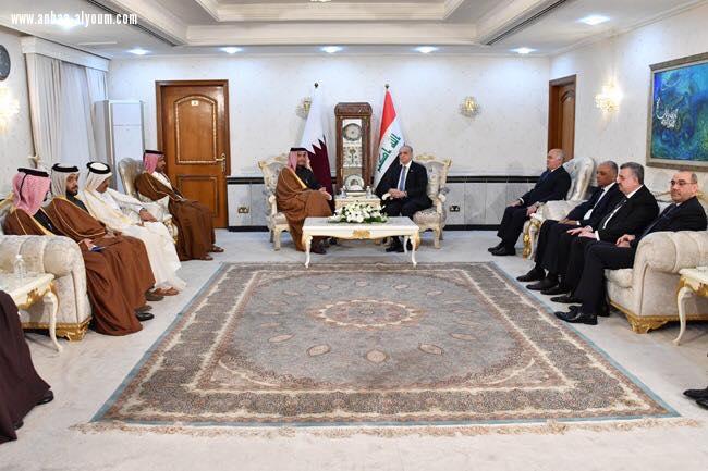  نائب رئيس الوزراء ووزير الخارجية لدولة قطر الشقيقة في زيارة مهمة الى العراق والسفير عمر البرزنجي والسفير خالد السليطي مع مجموعة من الشخصيات القطرية المهمة