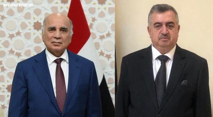 فؤاد حسين يتلقى برقية تهنئة بمناسبة تسنمه منصب وزير الخارجية من السفير عمر البرزنجي 