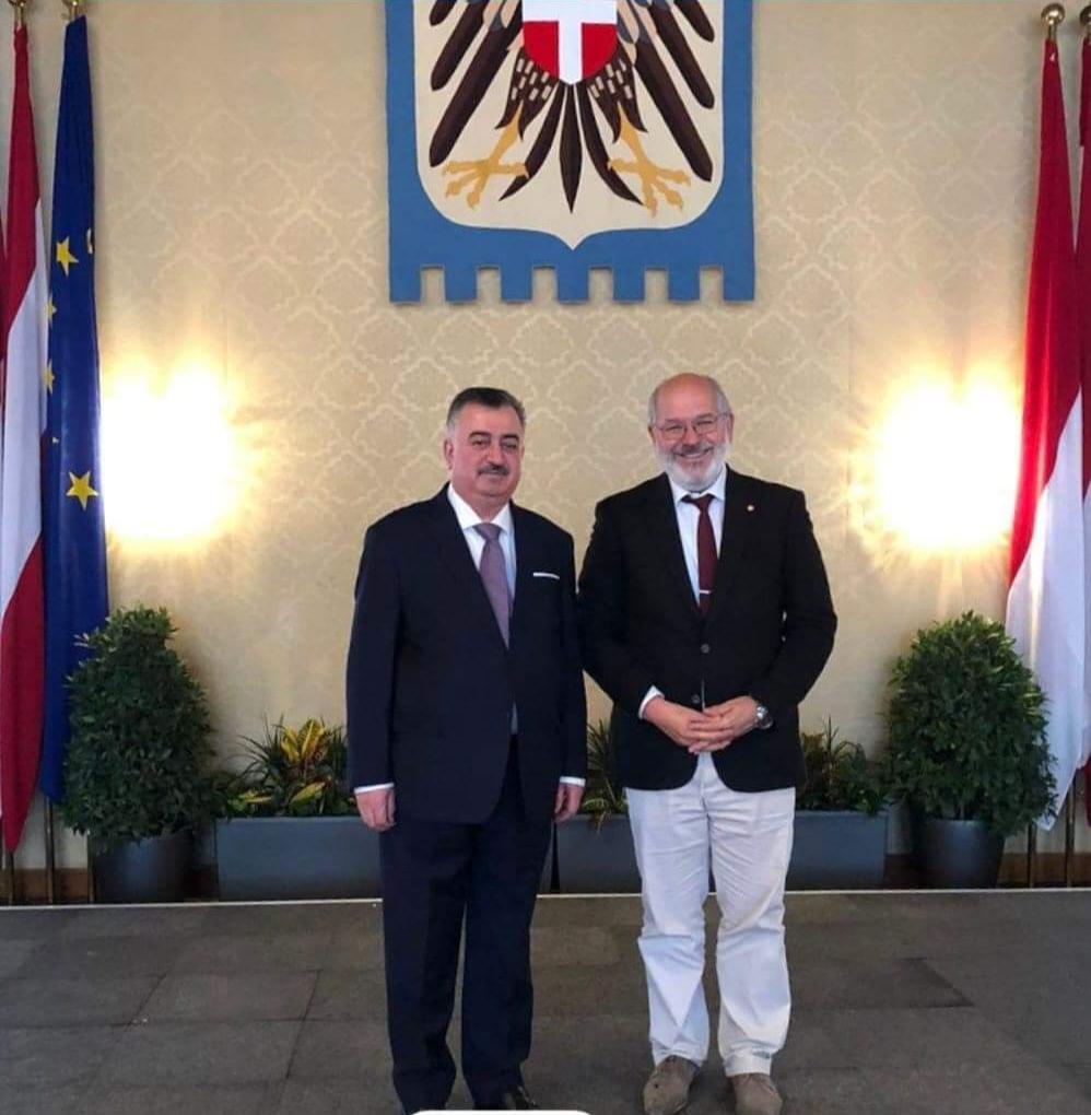 وكيل وزارة الخارجية عمر البرزنجي يلبي دعوة نائب برلمان فيينا في النمسا السيد عمر الراوي