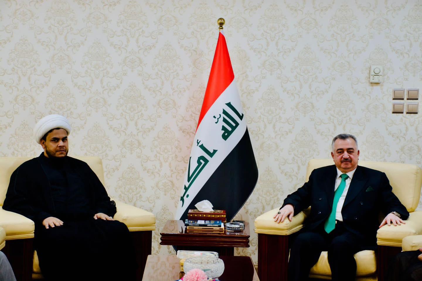 الوكيل البرزنجي يستقبل وفدًا من مكتب المرجع الديني الشيخ صالح الطائي 