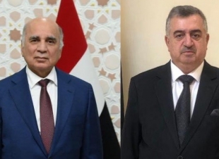 فؤاد حسين يتلقى برقية تهنئة بمناسبة تسنمه منصب وزير الخارجية من السفير عمر البرزنجي 